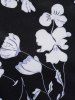 Allover Flower Print See Thru Mesh Overlay Mock Button Half Sleeve A Line Midi Dress -  