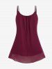 Plus Size Beaded Shoulder Straps Pleated Detail Tank Top -  