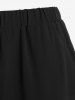 Pantalon Capri Semi-Transparent Panneau en Mousseline de Grande Taille - Noir L | US 12