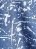 Haut à Épaules Dénudées avec Chaînes et Éclaboussures de Peinture avec Lacets Grande-Taille - Bleu L | US 12