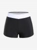 Maillot de Bain Tankini Croisé Crâne et Rose Imprimées de Grande Taille - Noir 3X | US 22-24