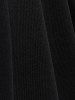Mini Robe Ligne A Bouclée en Couleur Unie Grande Taille - Noir 2X | US 18-20