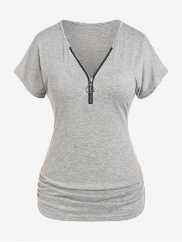 Camiseta Talla Extra Manga Raglán - LIGHT GRAY - L