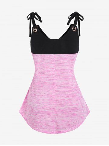 Plus Size Space Dye Tie Tank Top