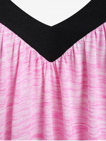 Plus Size Space Dye Tie Tank Top