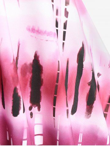 Plus Size Tie Short Sleeves Cropped Top and Tie Dye Tank Top Set