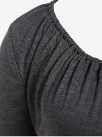 Plus Size Tie Short Sleeves Cropped Top and Tie Dye Tank Top Set