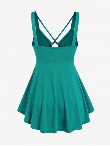 Plus Size U-bar Ruched Tank Top