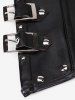 Gothic Halter Faux Leather Studs Buckle Boning Underbust Corset -  