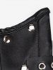 Gothic Halter Faux Leather Studs Buckle Boning Underbust Corset -  