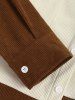 Two Tone Colorblock Long Sleeves Corduroy Shirt -  