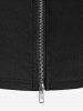 Haut Gothique Zip en Avant Panneau en Dentelle Transparente à Volants - Noir 2x | US 18-20