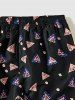 Geometric Pattern Drawstring Beach Shorts -  
