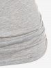 Plus Size Half Zipper Space Dye Raglan Sleeves Tee -  