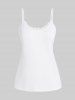Plus Size Cinched Ruched Tie Top and Lace Panel Cami Top Set -  