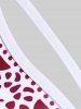 Plus Size Patriotic Star Print Modest Tankini Swimsuit -  