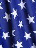 Plus Size Patriotic Star Print Modest Tankini Swimsuit -  