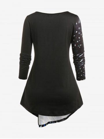 Plus Size Irregular Printed T-shirt