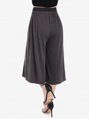 Plus Size Rings Belted Culotte Pants