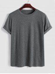 Solid Color Basic Short Sleeves T-shirt -  