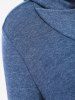 Ensemble Outerwear de Pull-over à Capuche avec Cordon de Serrage et Legging à Taille Haute à Imprimé 3D - Bleu 
