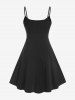 Robe Brillante à Bretelle à Imprimé Lumière de Grande Taille - Noir 1X | US 14-16