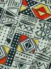Tribal Geo Print Lapel Collar Short Sleeves Vacation Shirt -  