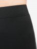 Pantalon Capri Moulant Panneau en Maille de Grande Taille - Noir M | US 10