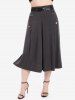 Plus Size Rings Belted Culotte Pants -  