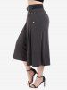 Plus Size Rings Belted Culotte Pants -  