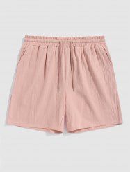 Pockets Drawstring Casual Bermuda Shorts -  