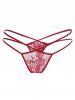 Sheer Flower Lace Backless Lingerie Set -  