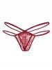 Sheer Flower Lace Backless Lingerie Set -  