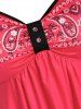 Top Tunique Asymétrique à Taille Empire à Imprimé Cachemire Grande Taille Pour La Saint-Valentin - Rouge L | US 12