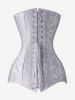 Gothic Lace-up Boning Hourglass Body Shaper Brocade Corset -  