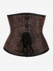 Gothic Retro Paisley Embroidered Boning Underbust Corset -  