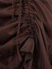 Gothic Layered Ruffles Cinched Ruched High Low Maxi Skirt -  