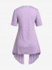 Plus Size Draped Flower Print 2 In 1 Criss Cross Tee -  