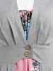 Plus Size Longline Top and Floral Midi Dress Set -  