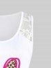Plus Size Valentines Heart Leopard Printed Tank Top with Lace -  