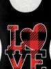Plus Size Lace Panel Valentines Plaid Love Graphic Tank Top -  