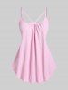 Plus Size Flutter Sleeves Broderie Anglaise Knot Top and Textured Tank Top Set -  