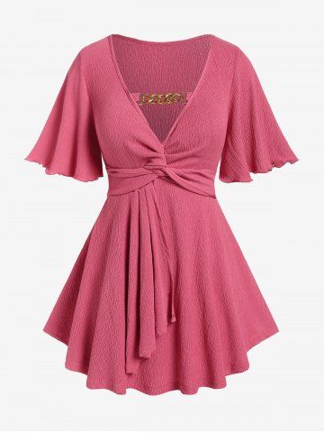 Camiseta Talla Extra Túnica Textura Cadenas Torcedura - LIGHT PINK - L | US 12