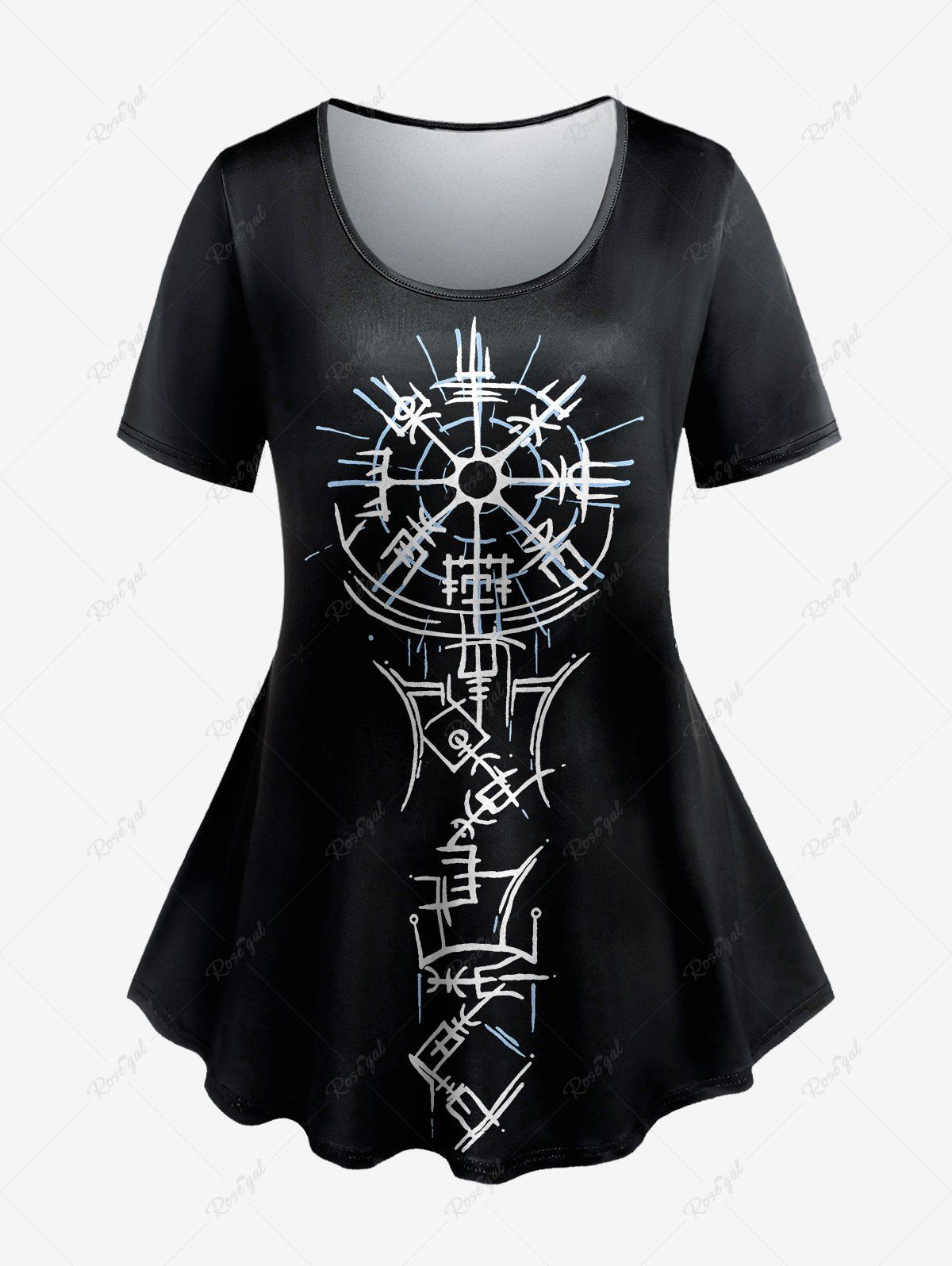Chic Gothic Astrology Print T-shirt  