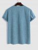 T-shirt à Enfiler à Manches Courtes à Col Cranté - Bleu S