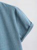 Notch Collar Short Sleeves Popover T-shirt -  