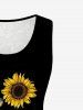 Plus Size Sunflower Love Lace Panel Valentines Tank Top -  