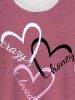 Plus Size Heart Letters Lace Panel Valentines Tank Top -  