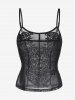 Gothic Guipure Lace Applique Sheer Mesh Camisole -  