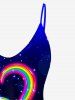 Plus Size Glitter Rainbow Heart Print Cami Top -  